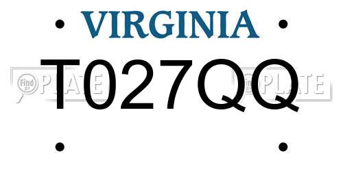 T027QQ Virginia License Plate