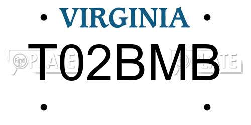 T02BMB Virginia License Plate