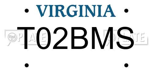 T02BMS Virginia License Plate