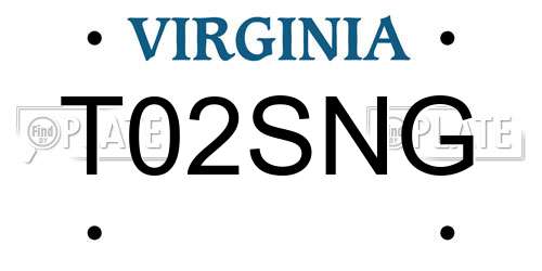 T02SNG Virginia License Plate
