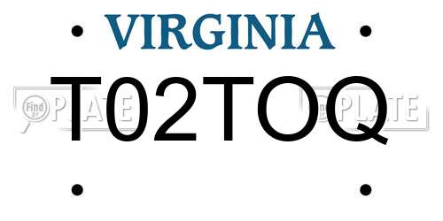 T02TOQ Virginia License Plate