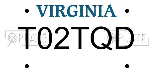 T02TQD Virginia License Plate
