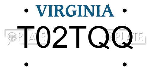 T02TQQ Virginia License Plate