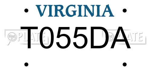 T055DA Virginia License Plate