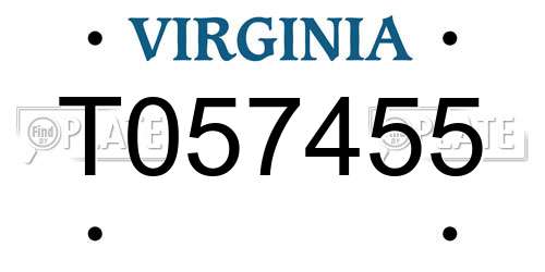T057455 Virginia License Plate