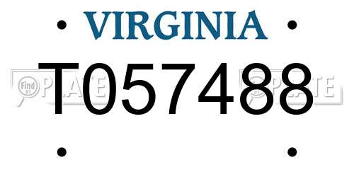 T057488 Virginia License Plate