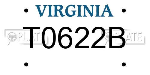 T0622B Virginia License Plate