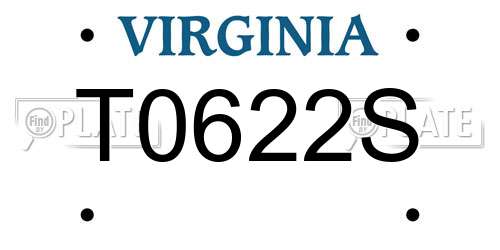 T0622S Virginia License Plate