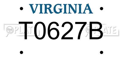 T0627B Virginia License Plate