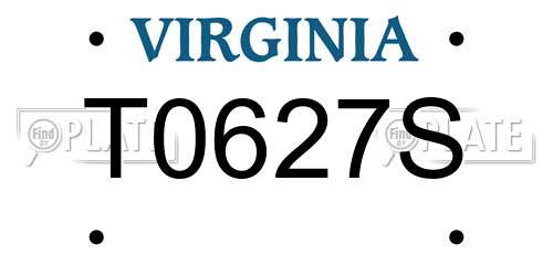 T0627S Virginia License Plate