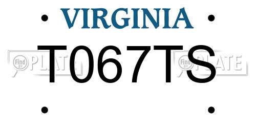 T067TS Virginia License Plate