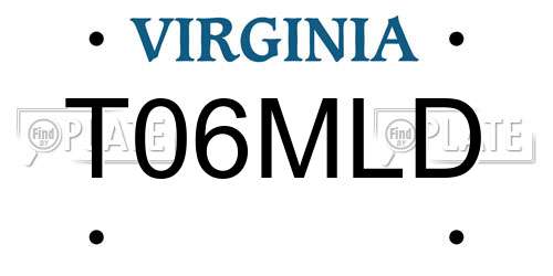 T06MLD Virginia License Plate