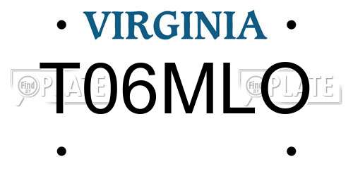 T06MLO Virginia License Plate