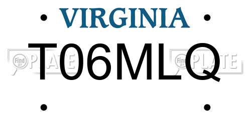 T06MLQ Virginia License Plate