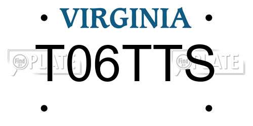 T06TTS Virginia License Plate