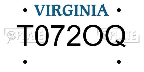 T072OQ Virginia License Plate