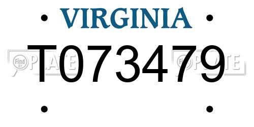 T073479 Virginia License Plate