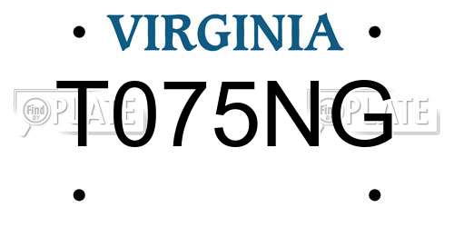 T075NG Virginia License Plate