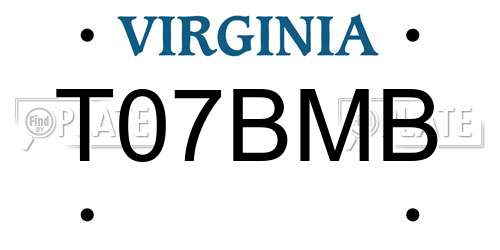 T07BMB Virginia License Plate