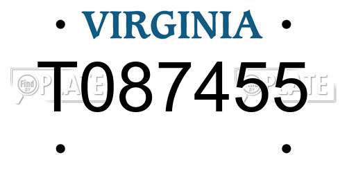 T087455 Virginia License Plate