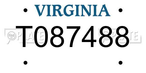 T087488 Virginia License Plate