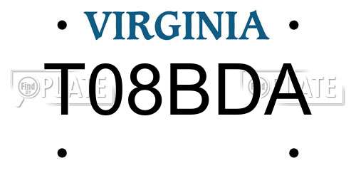 T08BDA Virginia License Plate