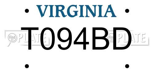 T094BD Virginia License Plate
