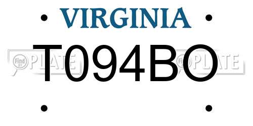 T094BO Virginia License Plate