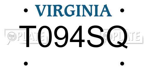 T094SQ Virginia License Plate