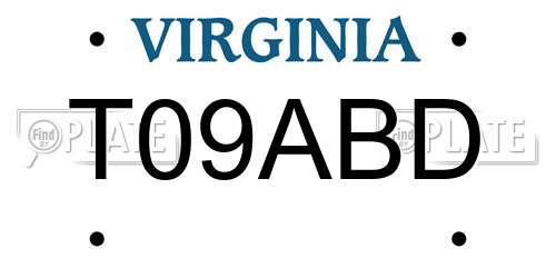 T09ABD Virginia License Plate