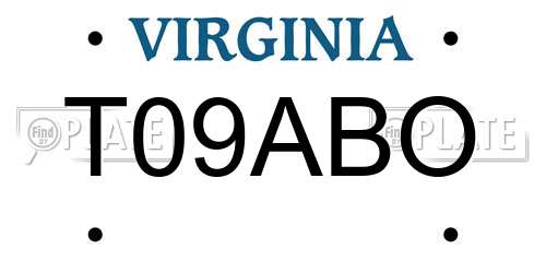 T09ABO Virginia License Plate