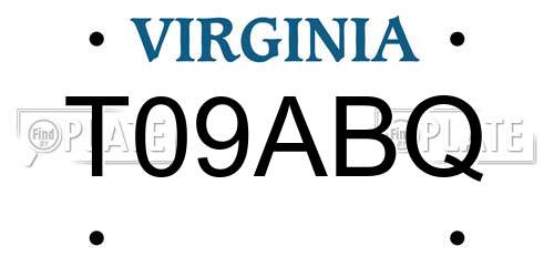 T09ABQ Virginia License Plate
