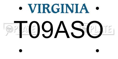 T09ASO Virginia License Plate