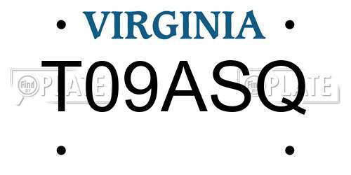 T09ASQ Virginia License Plate