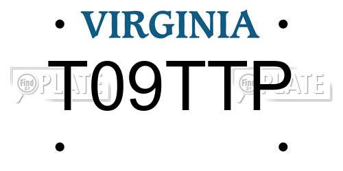 T09TTP Virginia License Plate