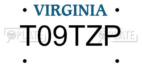 T09TZP Virginia License Plate