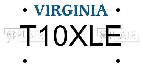 T10XLE Virginia License Plate