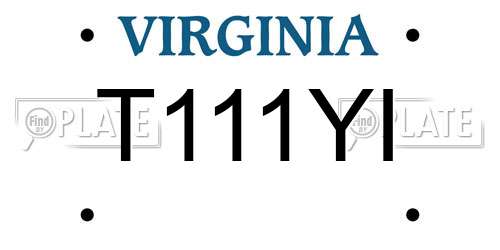 T111YI Virginia License Plate