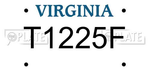 T1225F Virginia License Plate