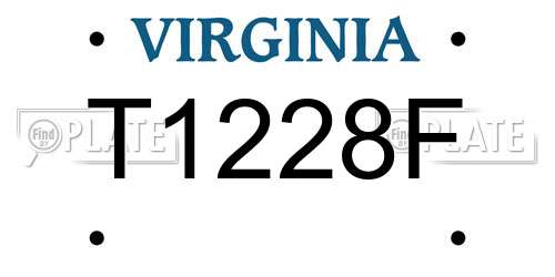T1228F Virginia License Plate