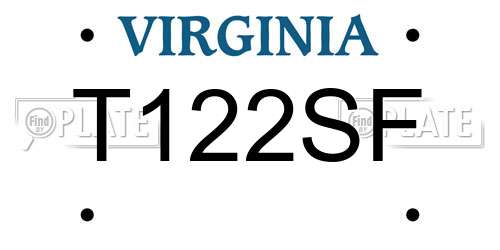 T122SF Virginia License Plate