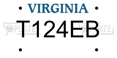 T124EB Virginia License Plate