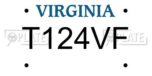 T124VF Virginia License Plate