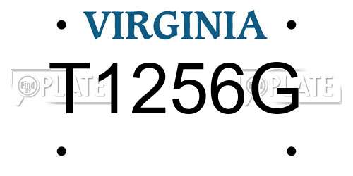 T1256G Virginia License Plate
