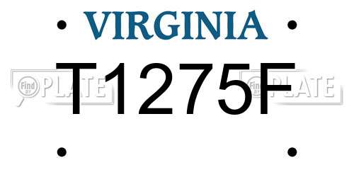 T1275F Virginia License Plate