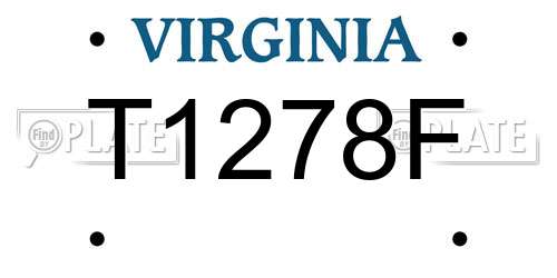 T1278F Virginia License Plate