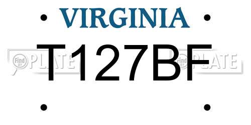 T127BF Virginia License Plate