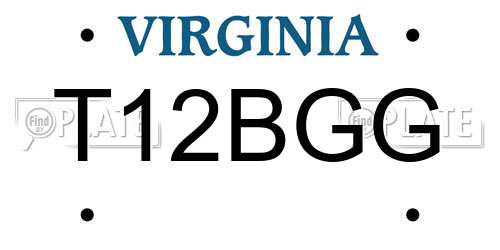 T12BGG Virginia License Plate