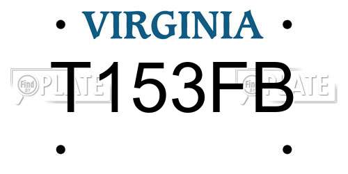 T153FB Virginia License Plate