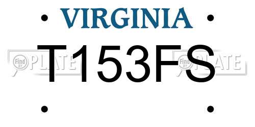 T153FS Virginia License Plate